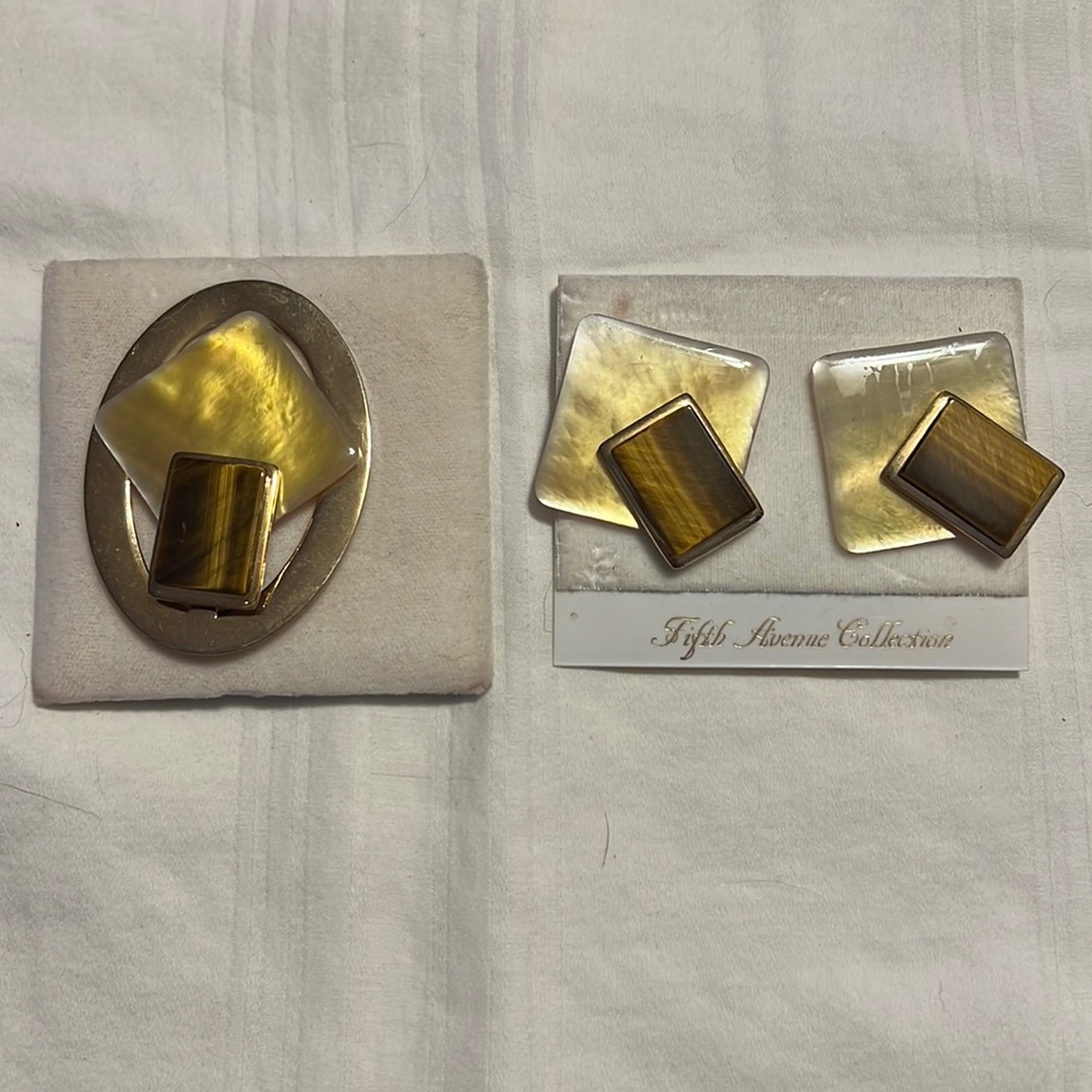 Fifth avenue earrings and broche